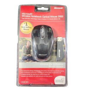 Microsoft Wireless Notebook Optical Mouse 3000 Model 1056 1051 PC Windows & Mac